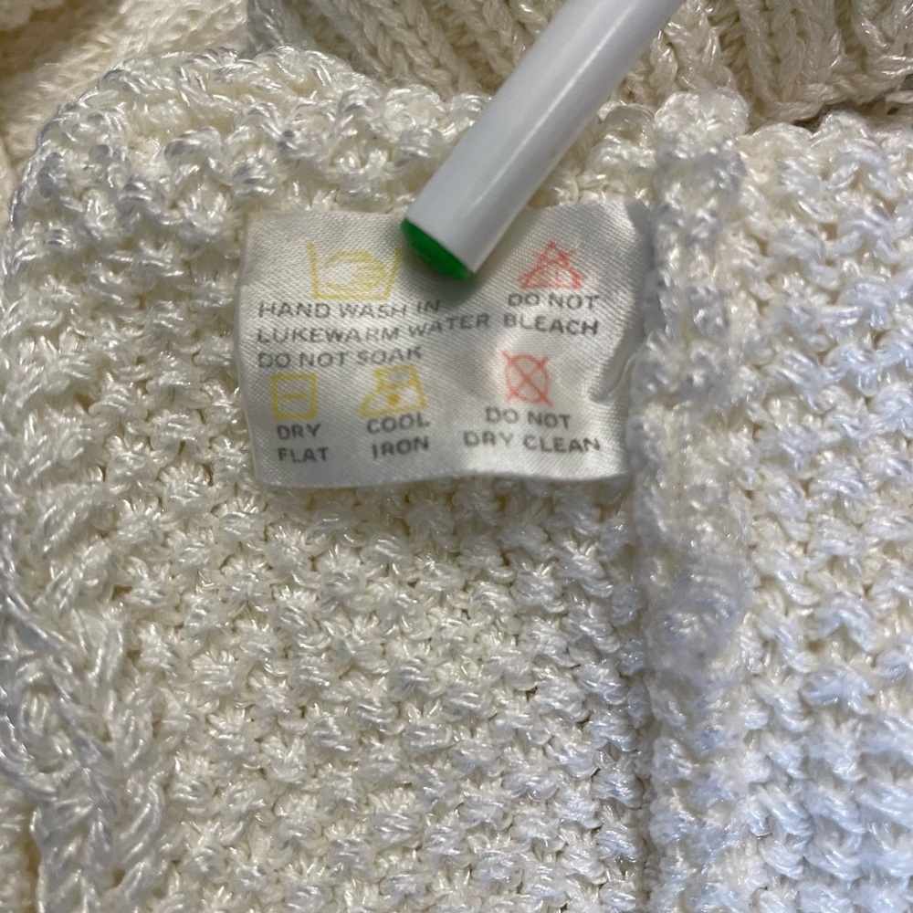 Vintage Pearl-Button Cream Cable Knit Short Sleeve Cardigan - Picture 10 of 10